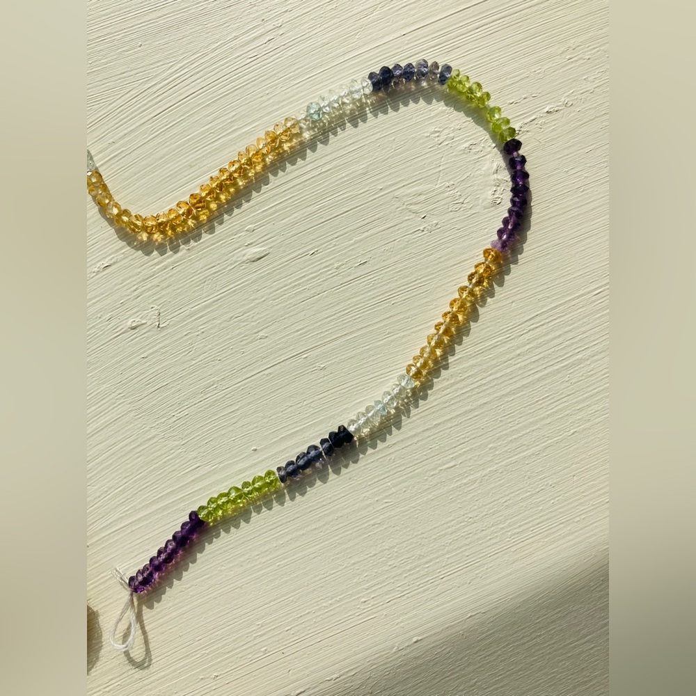 Strand of Multi-Color Rondelle Gemstone Beads - Picture 3 of 8